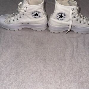 Converse All Star White High-Tops with Rugged Sole